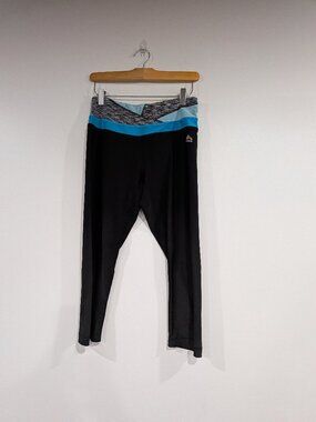 RBX Cropped Leggings Black Blue Size Large